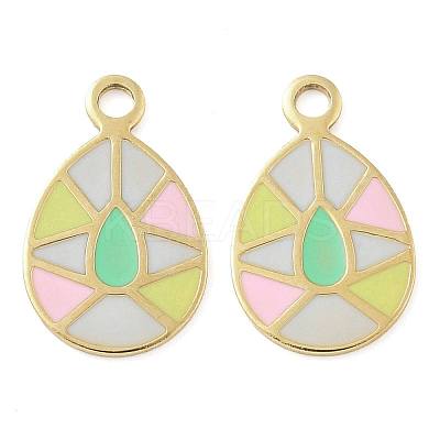 Ion Plating(IP) 304 Stainless Steel Enamel Charms STAS-U032-06G-02-1