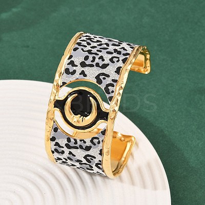304 Stainless Steel Cuff Bangles for Women BJEW-K285-01A-G-1