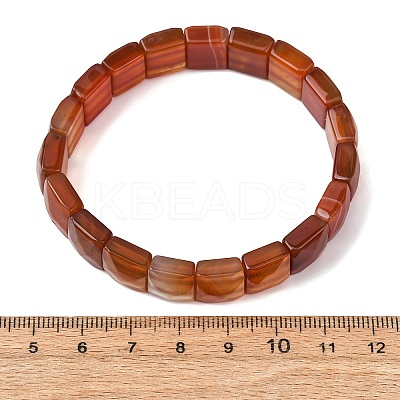Dyed & Heated  Natural Carnelian Beaded Stretch Bracelets for Unisex G-K303-02G-1