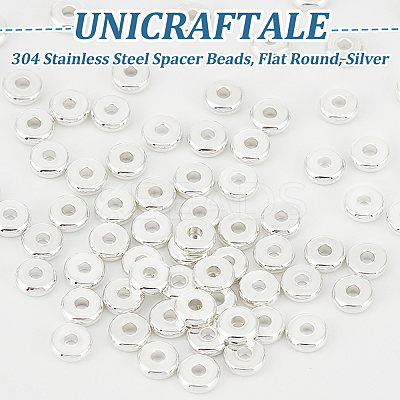 100Pcs 304 Stainless Steel Spacer Beads STAS-UN0051-49-1