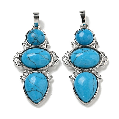 Synthetic BlueTurquoise Pendants G-Q158-04L-1
