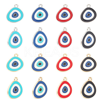 64Pcs 8 Styles Alloy Pendants ENAM-AR0001-44-1