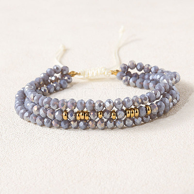 Bohemian Style Glass Beaded Braided Bead Bracelets LS-IT8808-3-1