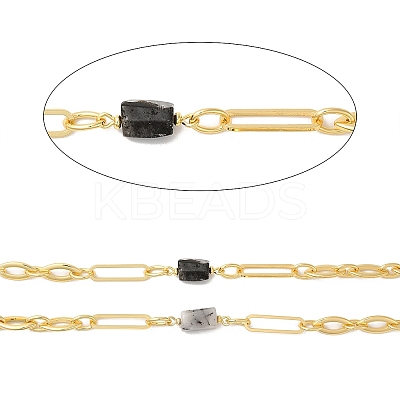Natural Rutilated Quartz Faceted Irregular Column Beaded Chains CHC-H105-02G-03-1