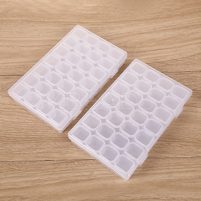 Transparent Plastic 28 Grids Bead Containers CON-PW0001-029-1