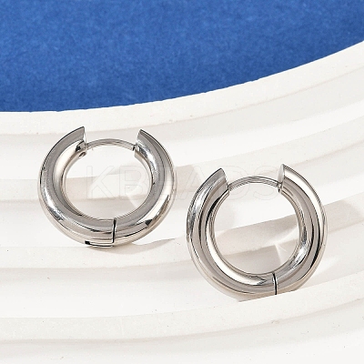 202 Stainless Steel Polishing Hoop Earrings EJEW-M106-02P-02-1