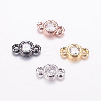 Brass Micro Pave Cubic Zirconia Links KK-F714-09-1