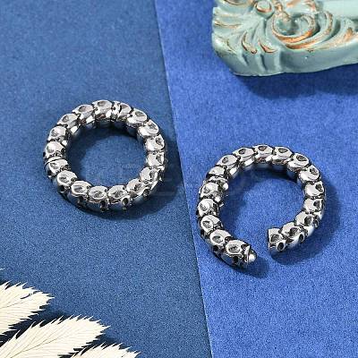 Skull Ring 316 Surgical Stainless Steel Hoop Nose Rings EJEW-G416-19B-AS-1