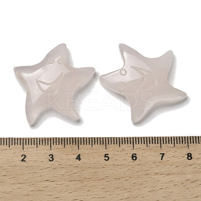 Natural Rose Quartz Carved Cabochons G-Q190-04B-1