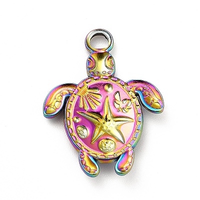 Ion Plating(IP) 201 Stainless Steel Pendants X-STAS-P312-09MC-1