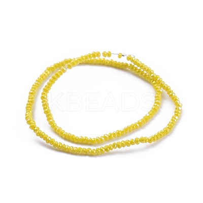 Electroplate Glass Beads Strands GLAA-F079-FR15-1