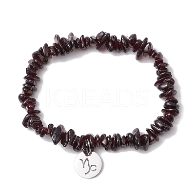 Natural Garnet Stretch Bracelets BJEW-JB11147-10-1