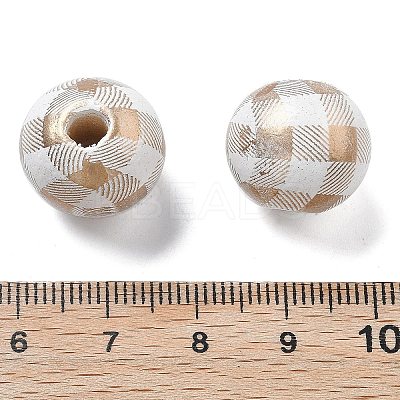Christmas Printed Schima Wood European Beads WOOD-G023-18A-1
