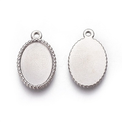 Tarnish Resistant 304 Stainless Steel Pendant Cabochon Settings LS-STAS-P231-31P-1