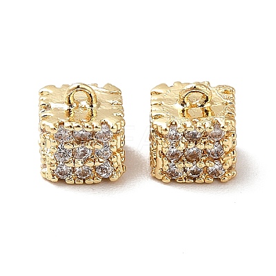 Brass Micro Pave Cubic Zirconia Charms KK-M233-11G-1