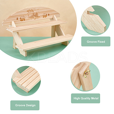 DIY 2 Tier Stair Style Wooden Plant Stand Kit ODIS-WH0299-11B-1