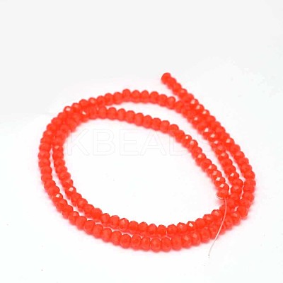 Faceted Rondelle Glass Beads Strands X-GLAA-I033-3mm-02-1