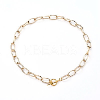 Unisex Aluminium Paperclip Chain Necklaces NJEW-JN02720-1