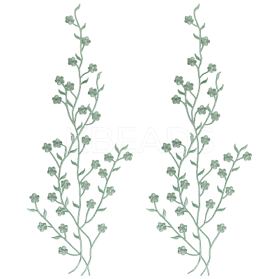 Polyester Flower Embroider Thread Iron on/Sew On Patches PATC-WH20017-19G-1