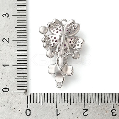 Brass Micro Pave Clear Cubic Zirconia Fold Over Clasps KK-G505-14A-P-1