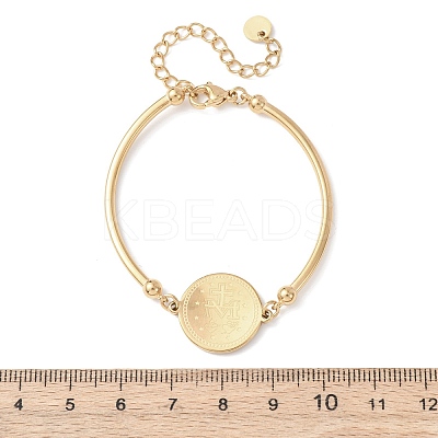 Religion 304 Stainless Steel Link Bracelets for Women LS-BJEW-F524-02C-G-1