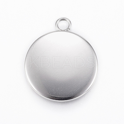 Tarnish Resistant 304 Stainless Steel Pendant Cabochon Settings STAS-E146-18P-16mm-1