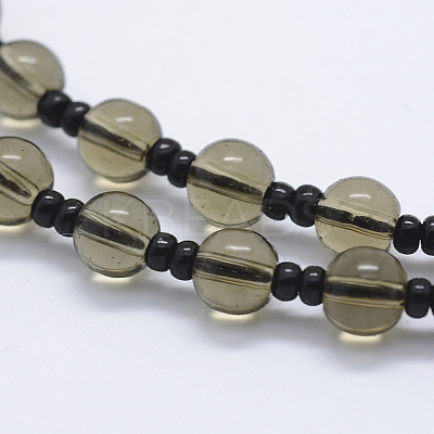 Glass Beaded Pendant Necklaces NJEW-E116-02-1