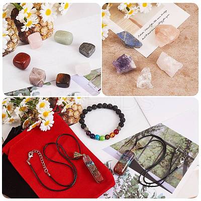 DIY Chakra Gemstone Bracelet Necklace Making Kit DIY-SZ0008-03-1