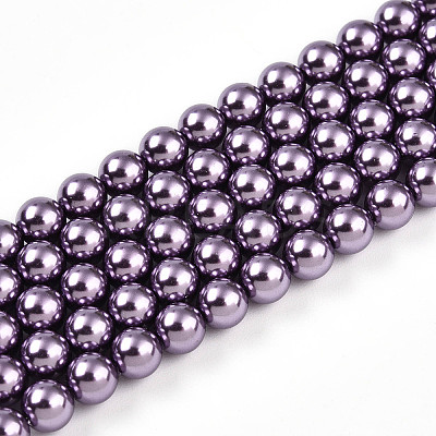Baking Paint Pearlized Glass Pearl Bead Strands HY-N002-5mm-A14-1