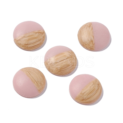 Two Tone Wood Grain Frosted Imitation Leather Style Resin Cabochons LS-RESI-G053-01B-1