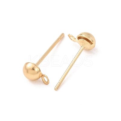 Brass Stud Earring Findings KK-G604-01G-01-1