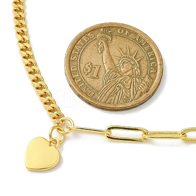 Brass Pendant Necklaces with Curb & Paperclip Chains NJEW-JN04608-01-1