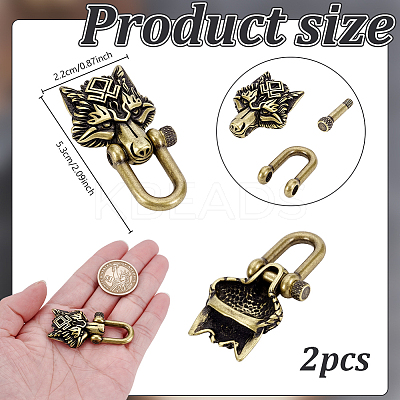 Stainless Steel Shackle Clasps FIND-WH0148-925-1