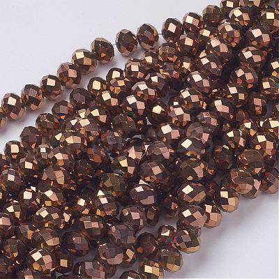 Electroplate Glass Beads Strands GR7X10MMY-C-1