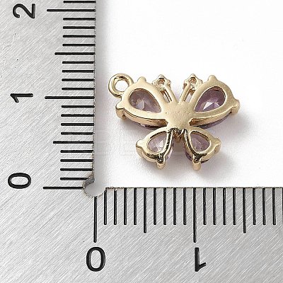 Brass Micro Pave Cubic Zirconia Charms KK-G491-28G-02-1