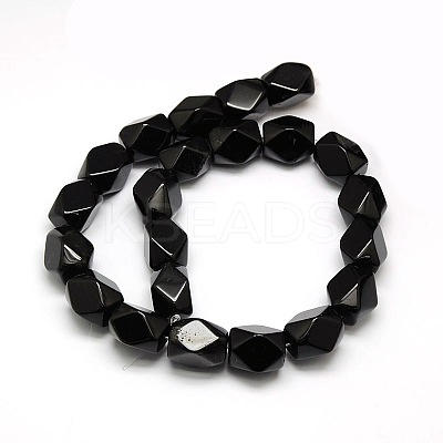 Natural Obsidian Faceted Rhombus Beads Strands G-L235A-05-1