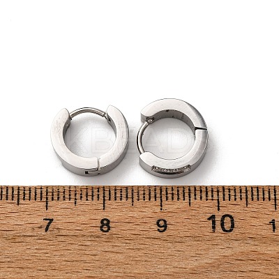 304 Stainless Steel Cubic Zirconia Hoop Earrings EJEW-D331-11P-1