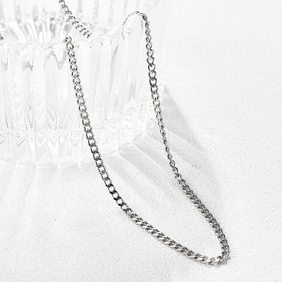 Non-Tarnish 304 Stainless Steel Curb Chain Necklaces LS-NJEW-L162-01C-P-1