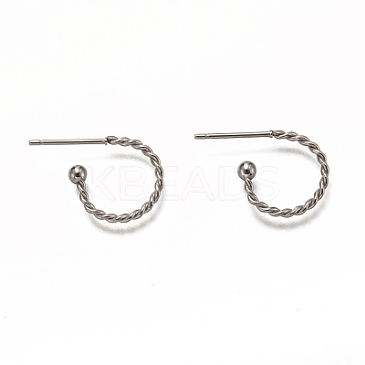Non-Tarnish 304 Stainless Steel Stud Earring Findings STAS-L252-001P-1