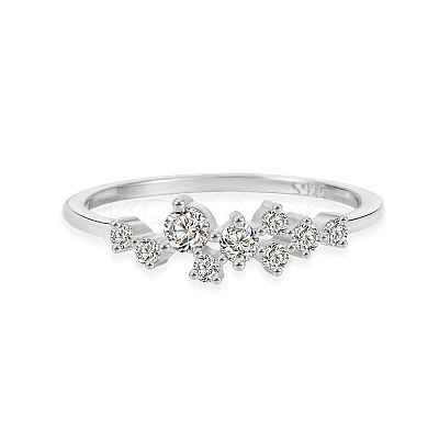 925 Sterling Silver Micro Pave Clear Cubic Zirconia Finger Rings for Women FS-WG88D88-02-1