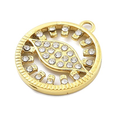Ion Plating(IP) 304 Stainless Steel Rhinestone Pendants STAS-U034-06G-1