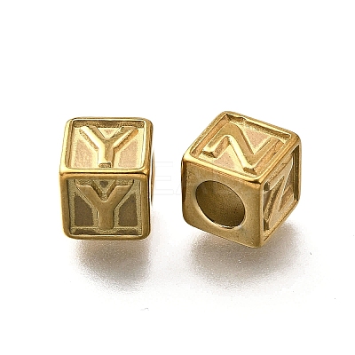26Pcs 26 Styles 304 Stainless Steel Cube Beads STAS-V009-01G-1
