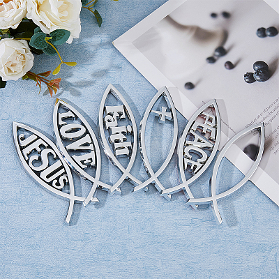 6Pcs 6 Style ABS Easter Decoration Sticker DIY-FH0006-22-1