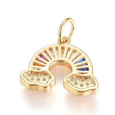 Brass Micro Pave Cubic Zirconia Pendants ZIRC-G166-26G-1