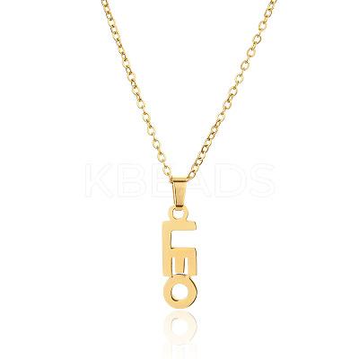 304 Stainless Steel Word Constellation Pendant Necklaces FS-WGAAB2A-09-1