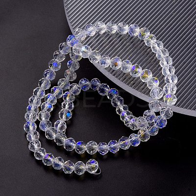 Electroplate Transparent Glass Beads Strands EGLA-YW0001-65A-1