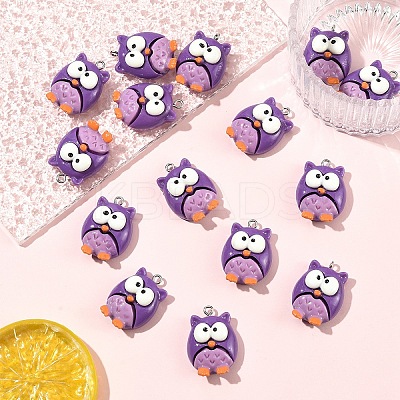 15Pcs Opaque Resin Pendants RESI-YW0005-32-1