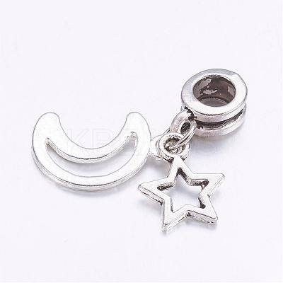 Tibetan Style Alloy European Dangle Charms PALLOY-JF00331-1