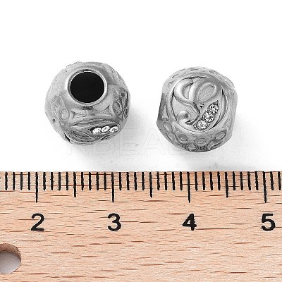 304 Stainless Steel Rhinestone European Beads STAS-A092-10G-P-1