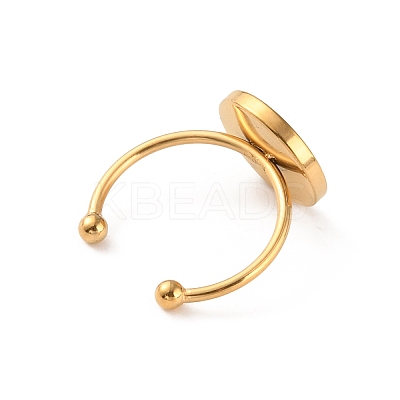 Ion Plating(IP) Stainless Steel Open Cuff Ring Findings FIND-WH0147-11B-G-1